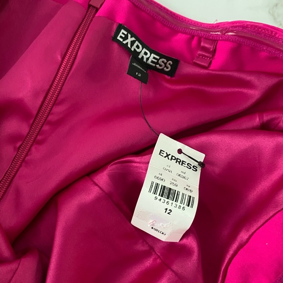 Peplum Magenta strapless dress - Size 12 - Picture 2 of 3